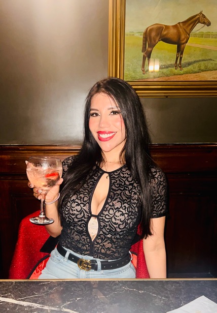 A girl on camera in a private two-way call
