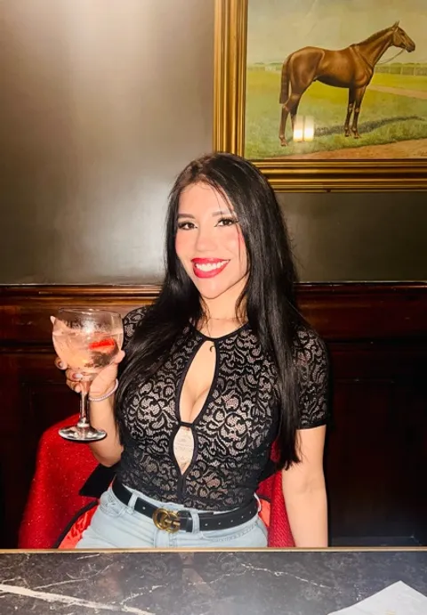 A girl on camera in a private two-way call